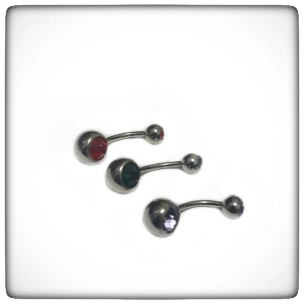 Lot of 3 Stainless Steel Belly Naval Rings Jewelry